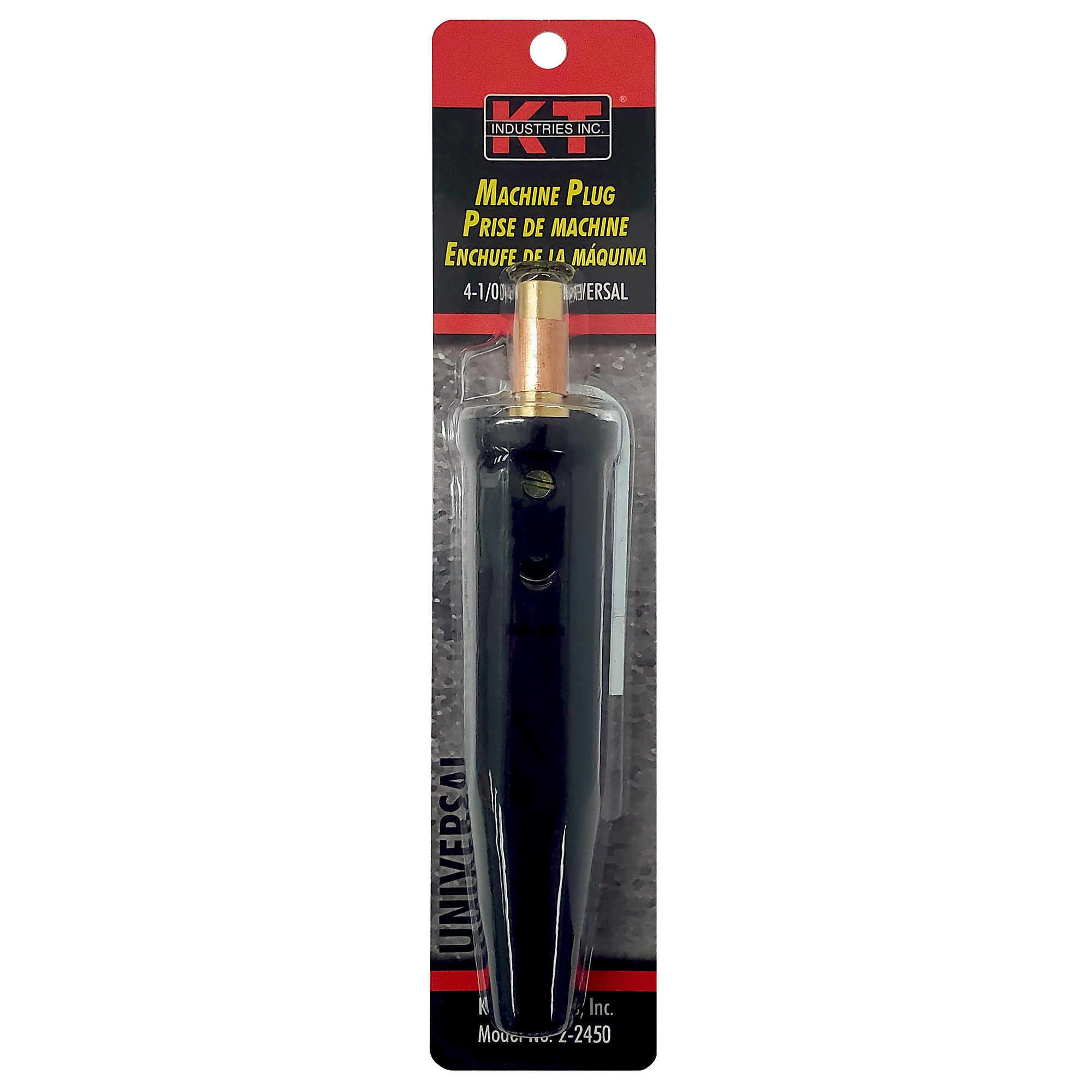 K-T Industries Universal Male Machine Plug, 4–1/0, Black, Model# 2-2450